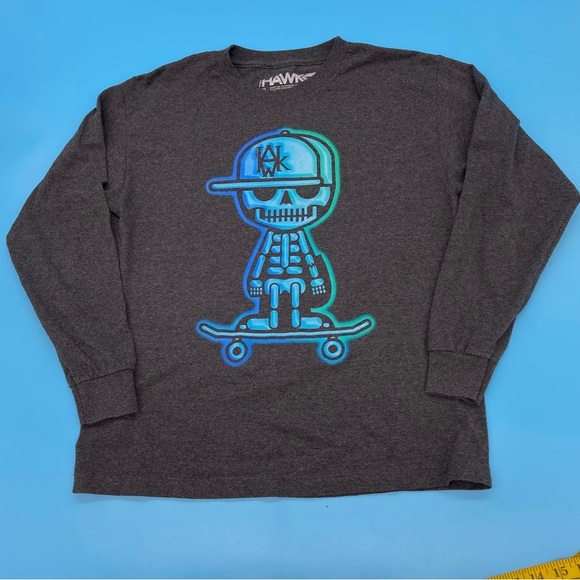 Tony Hawk Graphic Long Sleeve T-Shirt Gray Size XL - Picture 1 of 6